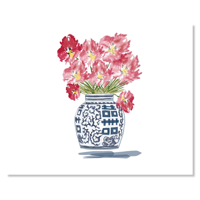 Boxed Folded Notes, Poppies in Vase