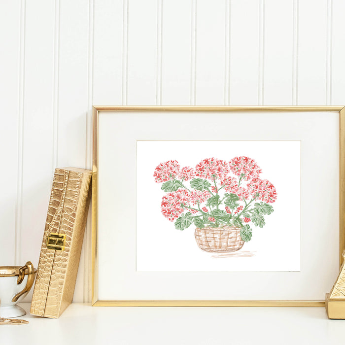 Art Print, Red Geraniums