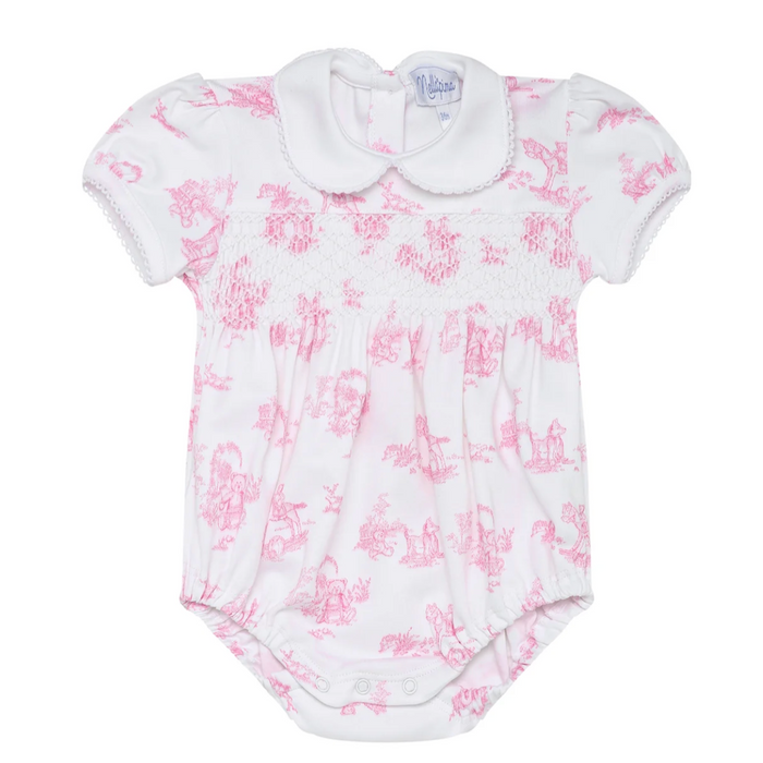 Smocked Bubble, Pink Toile