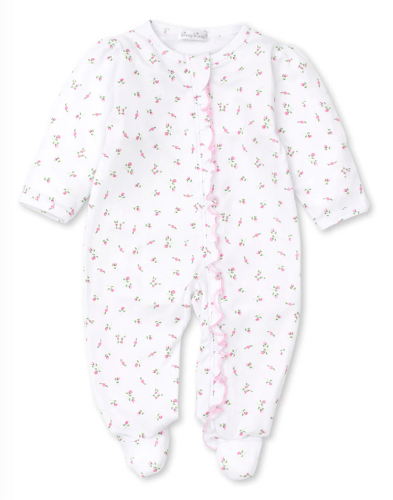 Garden Print Footie with Zip Ruffle