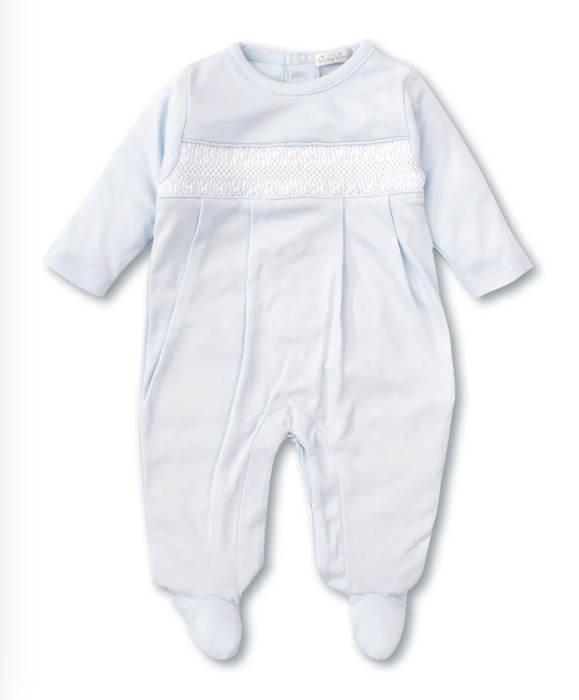 Hand Smocked Footie, Light Blue