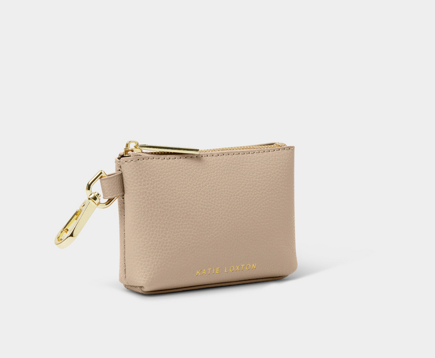 Evie Clip On Coin Purse, Soft Tan
