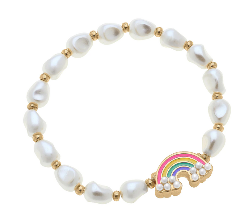 Madeline Rainbow Pearl Stretch Children's Bracelet