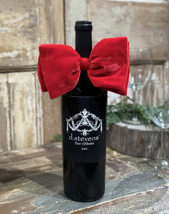 Velvet Bow with Loop, Red