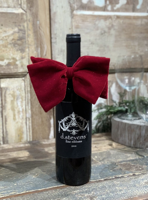 Velvet Bow with Loop, Dark Red