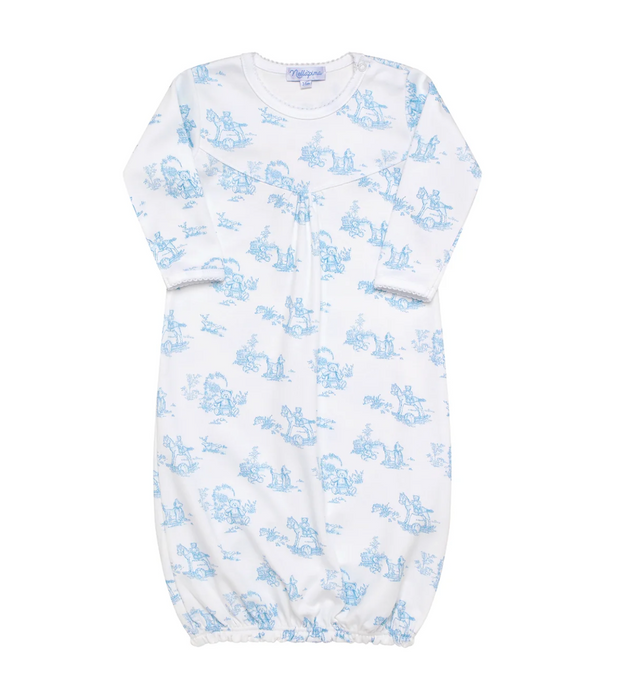 Baby Gown, Blue Toile