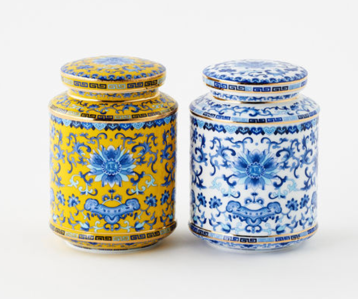 Handpainted Porcelain Canister, Small