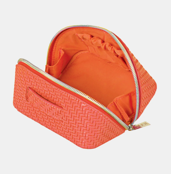 Herringbone Beauty Bag, Tangerine