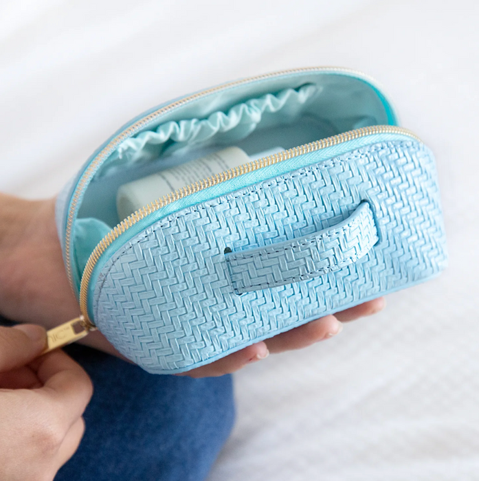 Herringbone Beauty Bag, Bluebell
