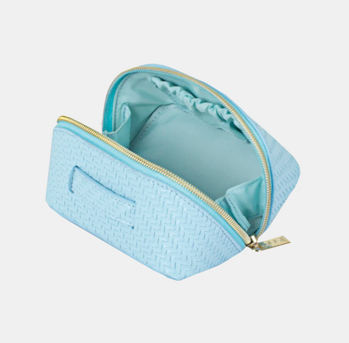 Herringbone Beauty Bag, Bluebell