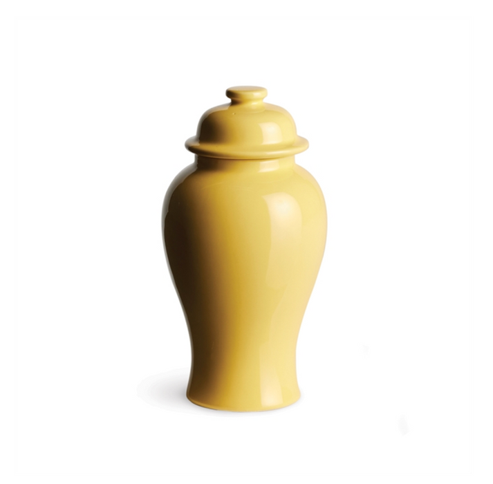 Koa Lidded Mini Ginger Jar, Small Yellow
