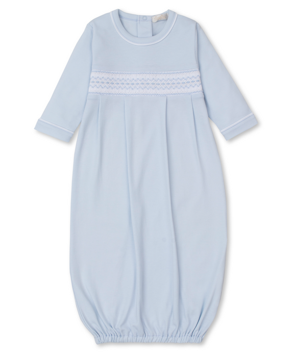 Hand Smocked Gown, Light Blue-F24