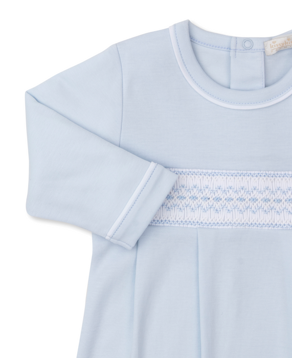 Hand Smocked Gown, Light Blue-F24