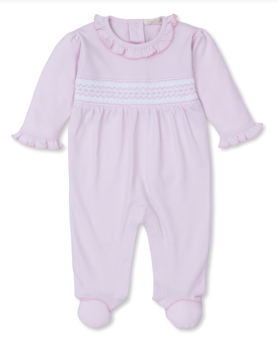 Footie with Hand Smocking, Pink