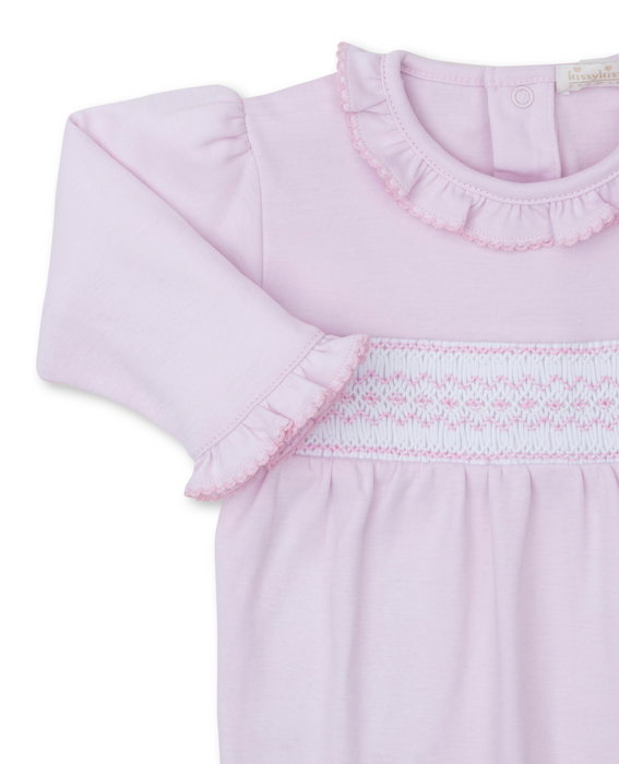 Footie with Hand Smocking, Pink
