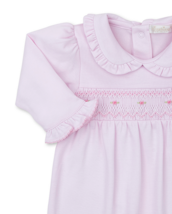 Hand Smocked Playsuit, Pink