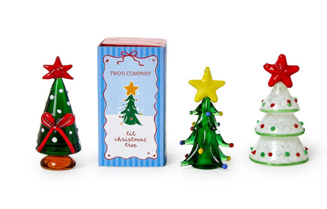 Hand Blown Mini Glass Trees in Gift Box