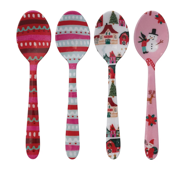 Enameled Stainless Steel Spoon, North Pole Pattern, 4 Styles