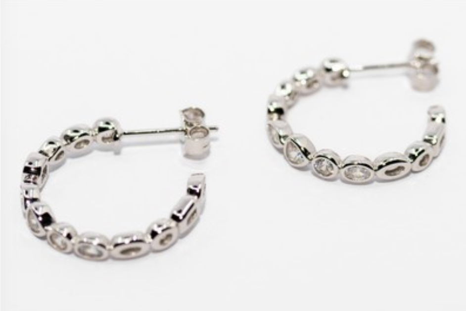 Earrings, Tango Silver