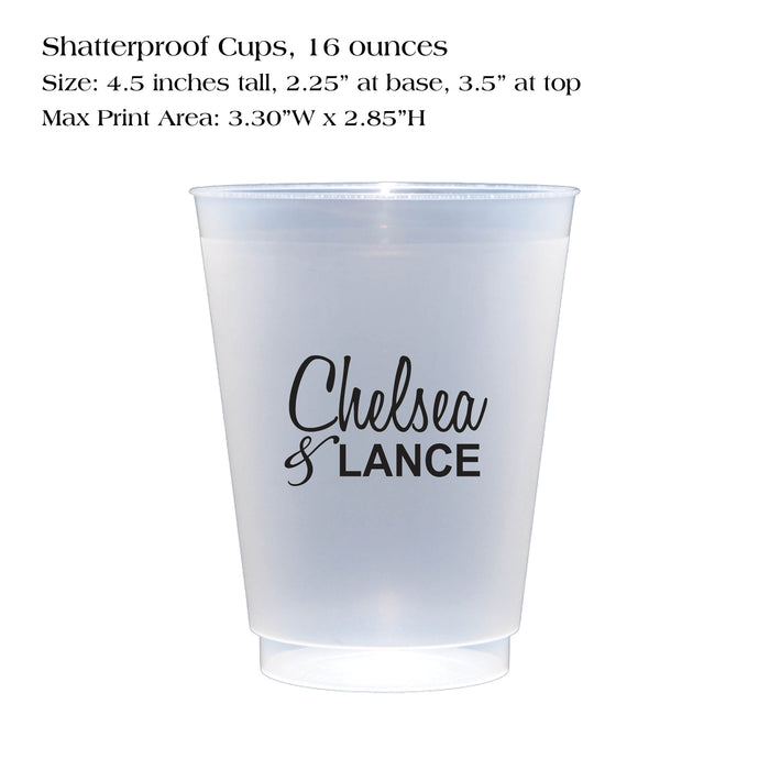 Shatterproof Cup, Script & Block