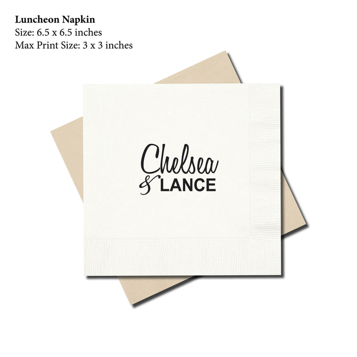 Luncheon Napkin, Script & Block