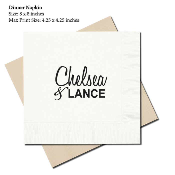 Dinner Napkin, Script & Block