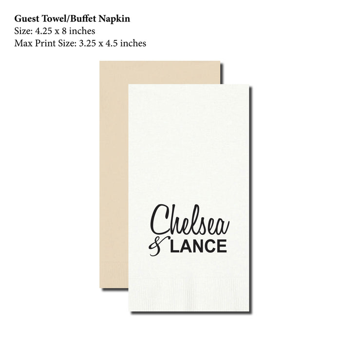 Guest Towel Napkin, Script & Block