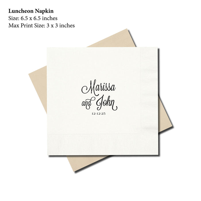 Luncheon Napkin, Script & Date