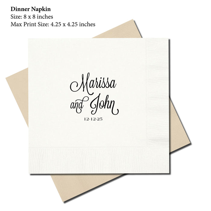 Dinner Napkin, Script & Date