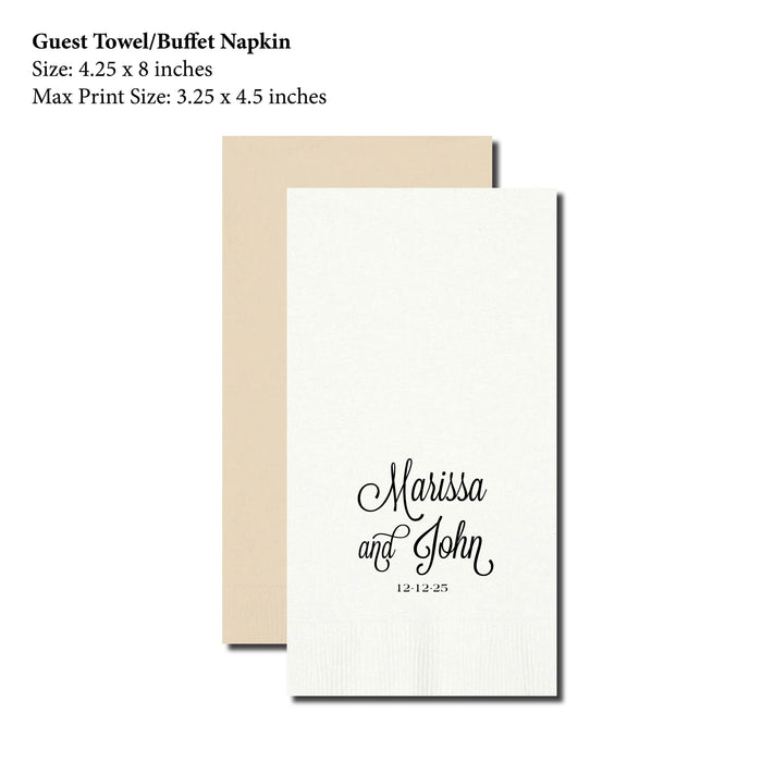 Guest Towel Napkin, Script & Date