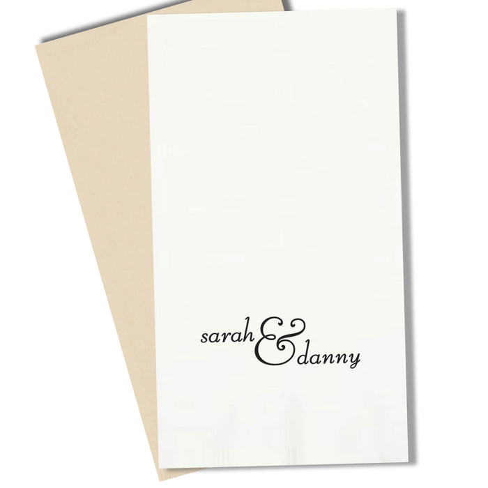 Guest Towel Napkin, Simple Font