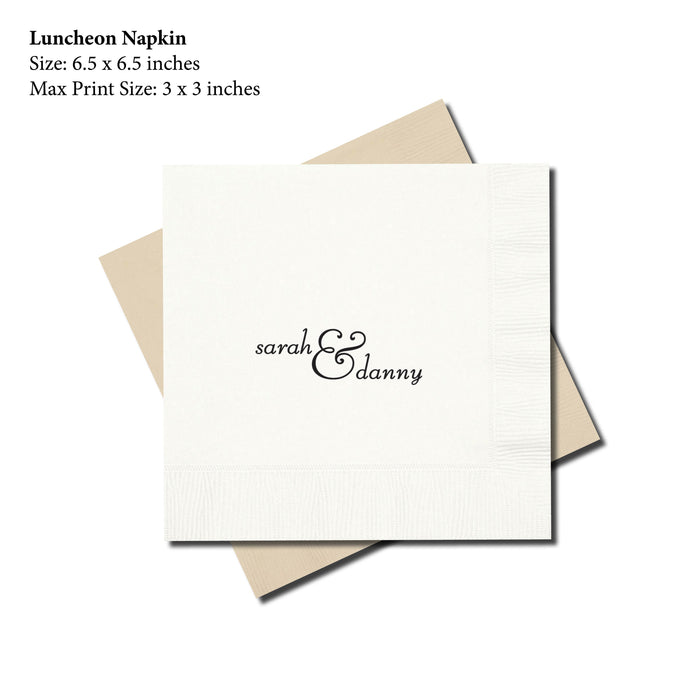 Luncheon Napkin, Simple Font