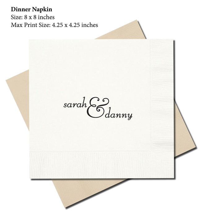 Dinner Napkin, Simple Font