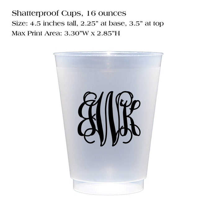 Shatterproof Cup, Vine Monogram
