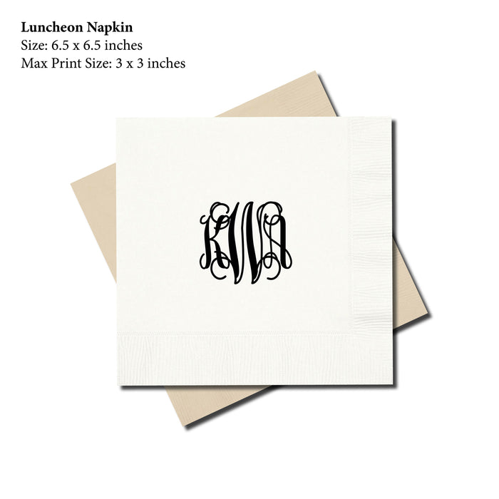 Luncheon Napkin, Vine Monogram