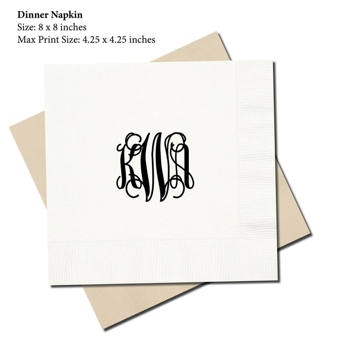 Dinner Napkin, Vine Monogram