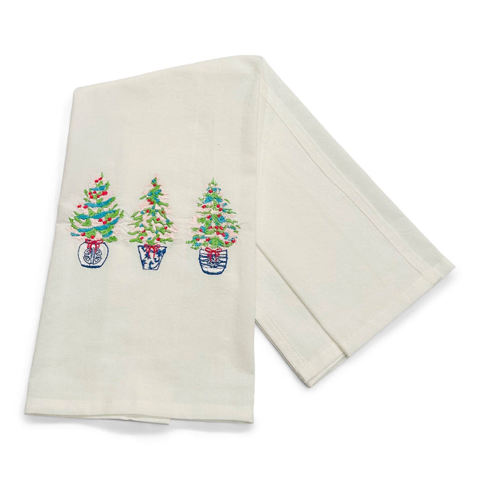 Towel - Frosted Jeweled Trees Trio on white