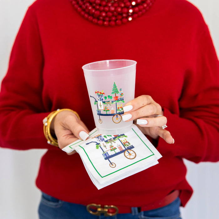 Paper Cocktail Napkin, Christmas Bar Cart