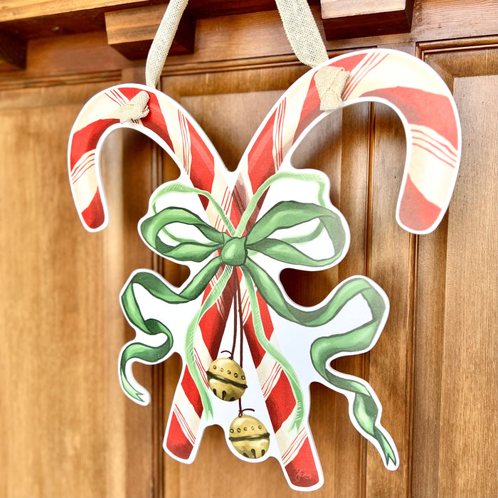 Door Hanger, Crossed Candy Canes