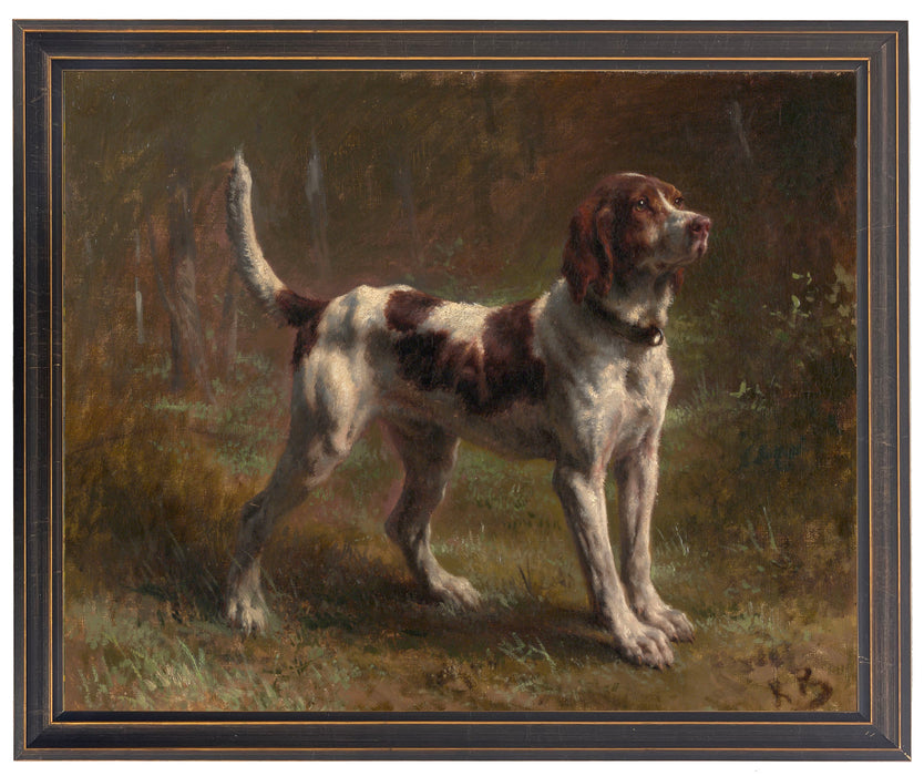 Art Print, Framed Vintage Dog Oil Reproduction