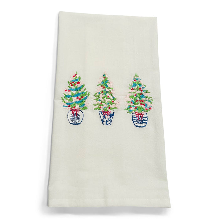 Towel - Frosted Jeweled Trees Trio on white