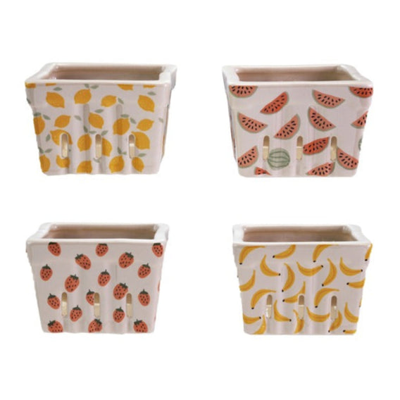 Stoneware Berry Basket, 4 Styles