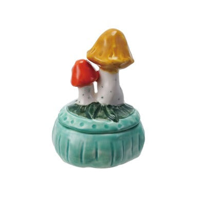 Stoneware Mushroom Dish with Lid