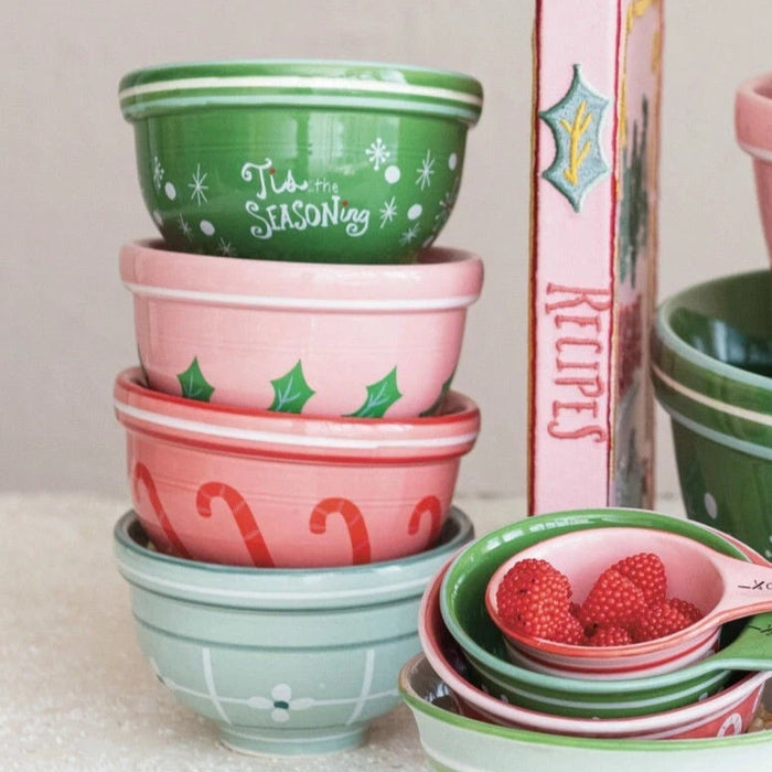 Stoneware Holiday Bowl, 4 Styles
