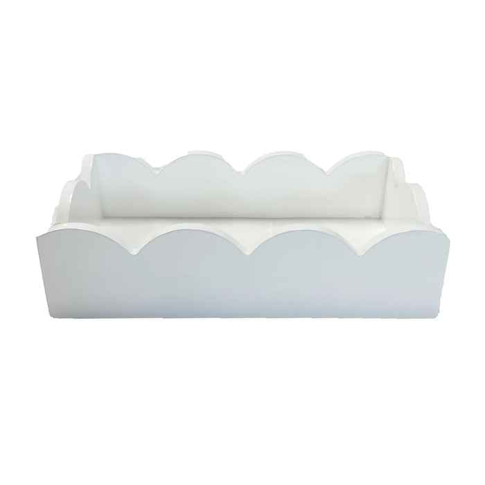 Scalloped Guest Napkin Holder, White