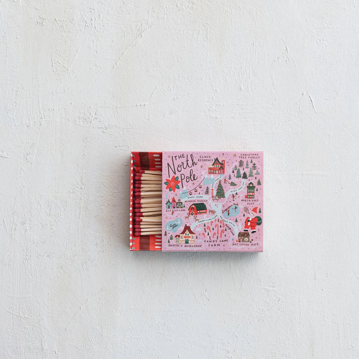 Safety Matches in Matchbox with North Pole Scene