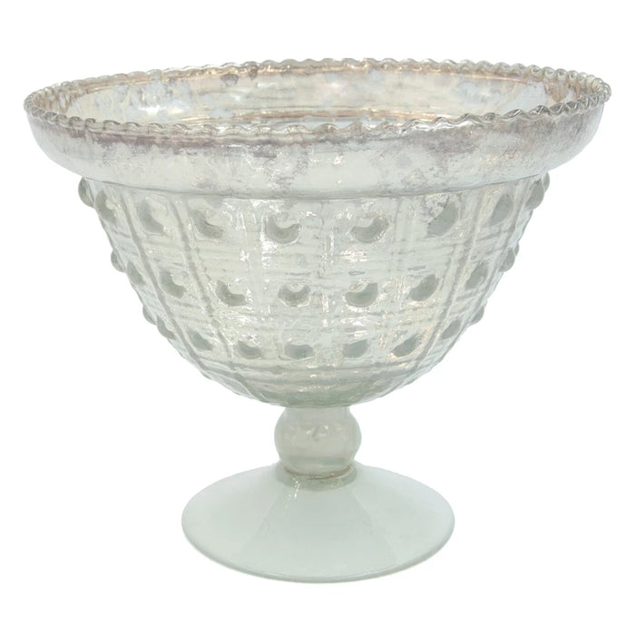 Mercury Glass Embossed Decorative Bowl large