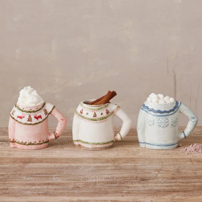 Stoneware Sweater Shaped Mug, 3 Styles