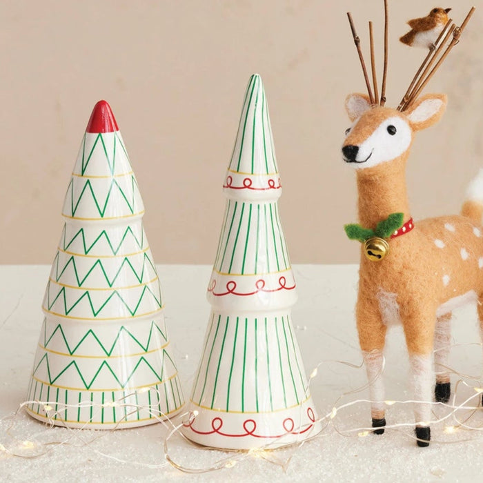 Ceramic Tree with Pattern, Multi Color, 2 Styles