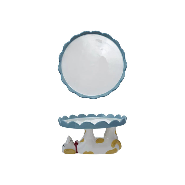 Stoneware Dachshund on Back Cake Stand